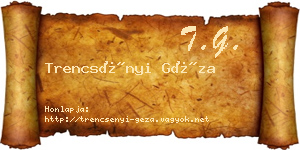 Trencsényi Géza névjegykártya